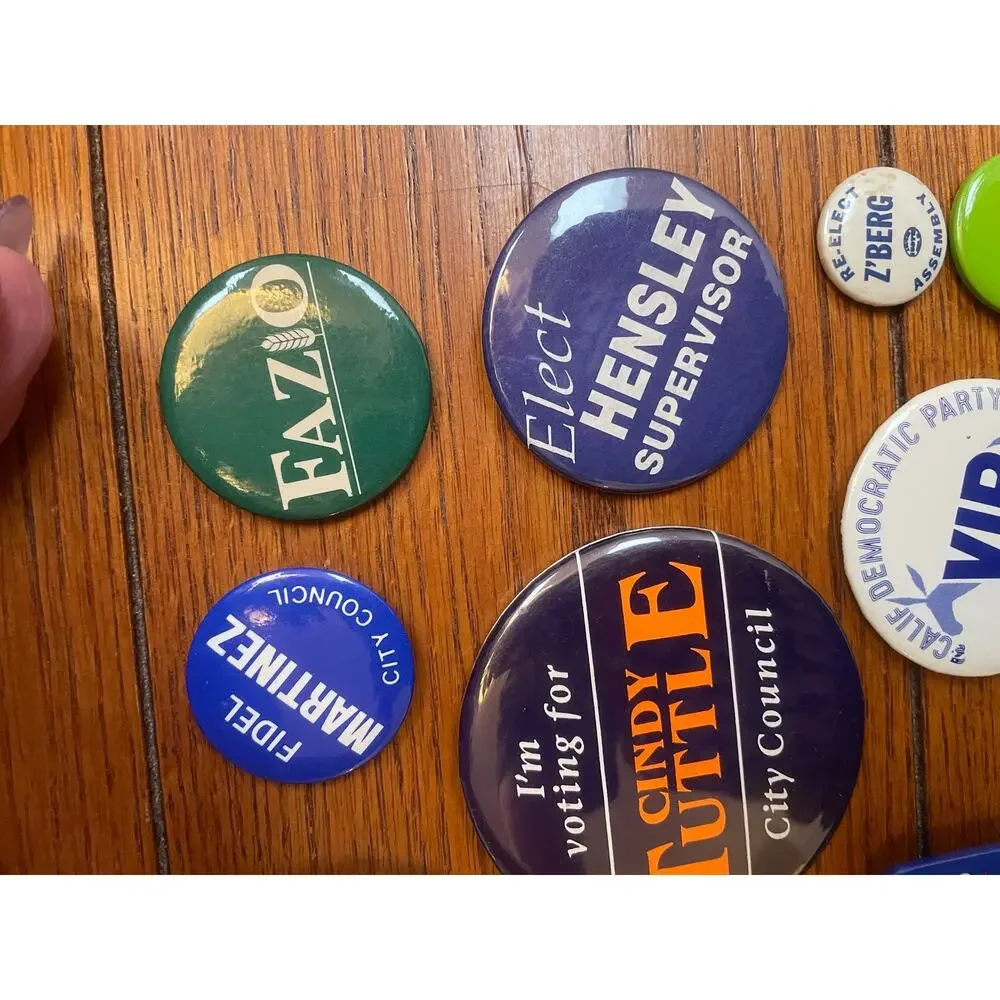13 Vintage California Political Campaign Buttons Yolo Sacramento Zberg Fazio